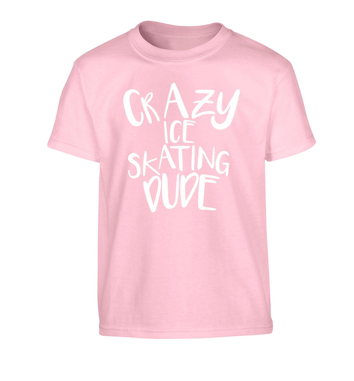 Crazy ice skating dude Children's light pink Tshirt 12-14 Years