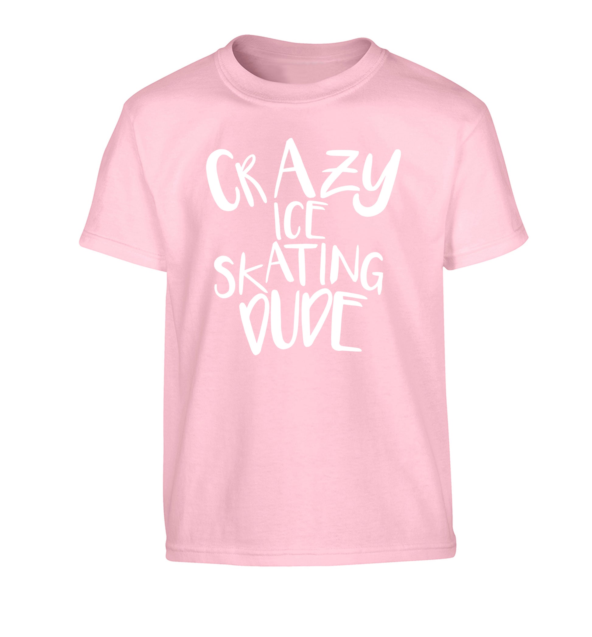 Crazy ice skating dude Children's light pink Tshirt 12-14 Years