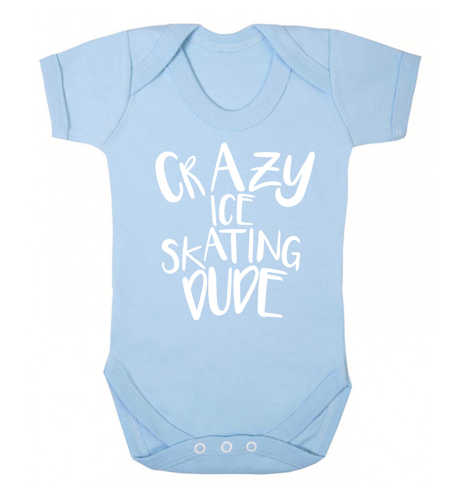 Crazy ice skating dude Baby Vest pale blue 18-24 months