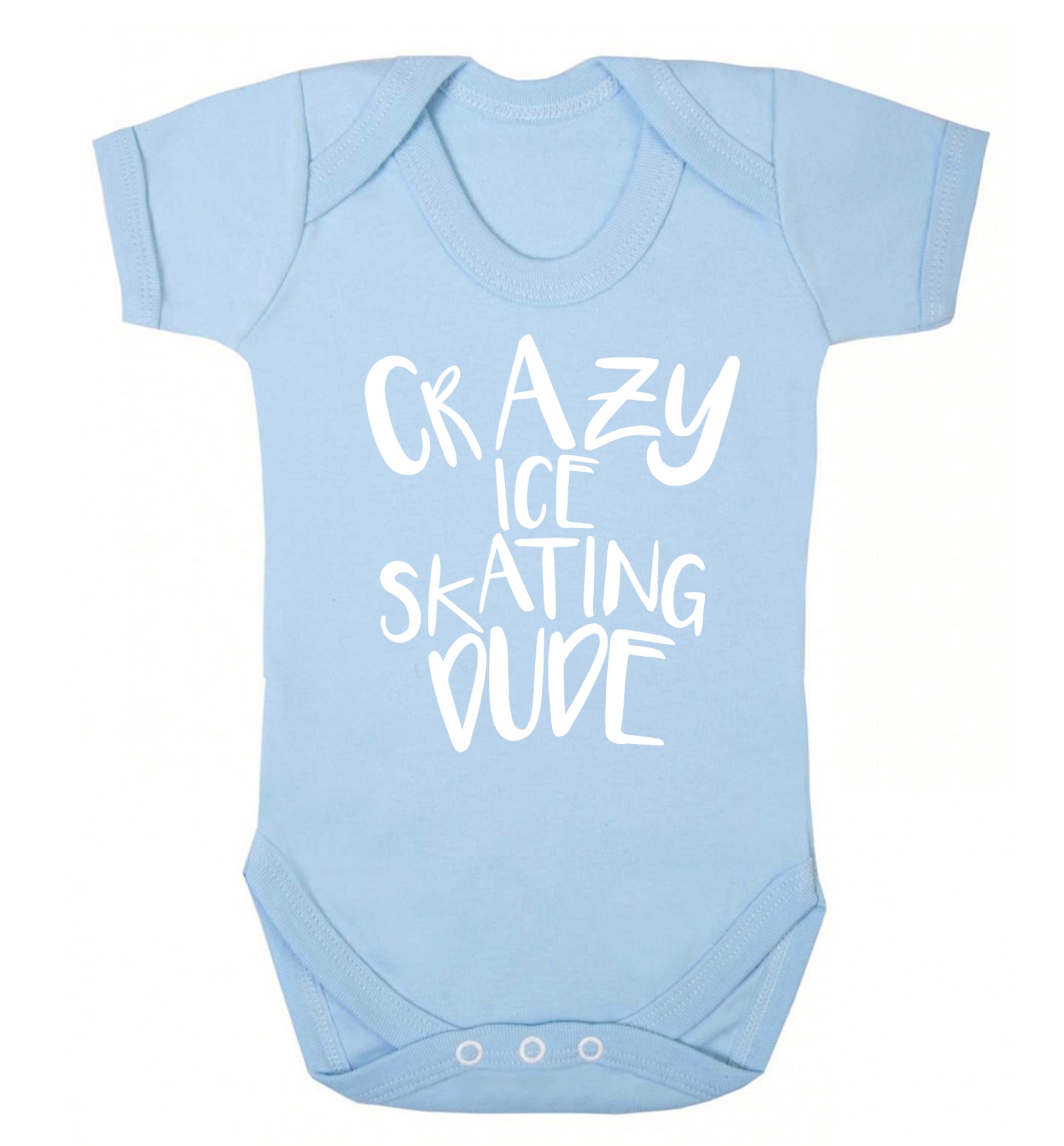 Crazy ice skating dude Baby Vest pale blue 18-24 months