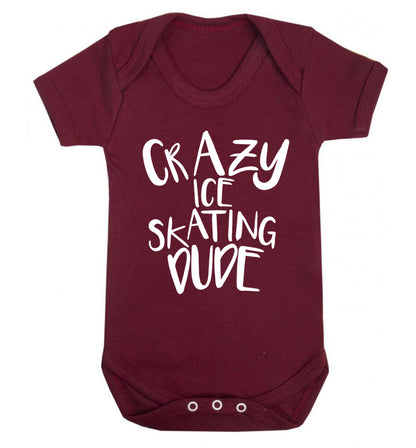Crazy ice skating dude Baby Vest maroon 18-24 months