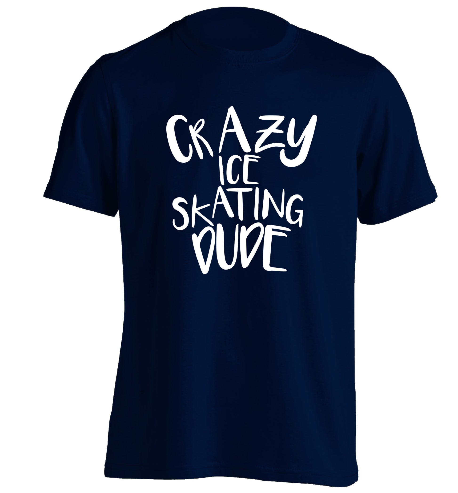 Crazy ice skating dude adults unisexnavy Tshirt 2XL