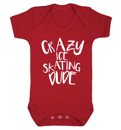 Crazy ice skating dude Baby Vest red 18-24 months