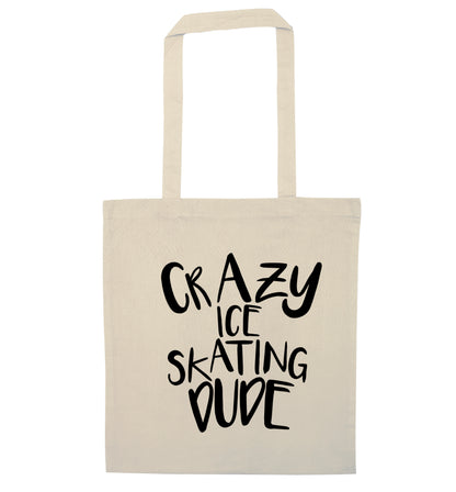 Crazy ice skating dude natural tote bag