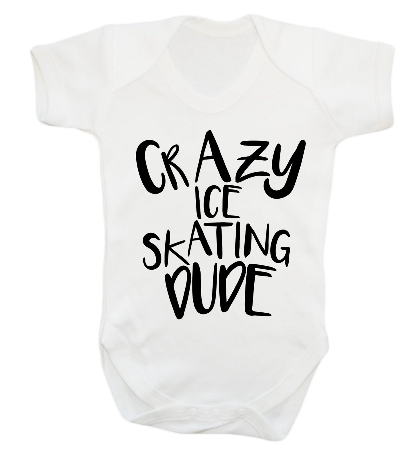 Crazy ice skating dude Baby Vest white 18-24 months
