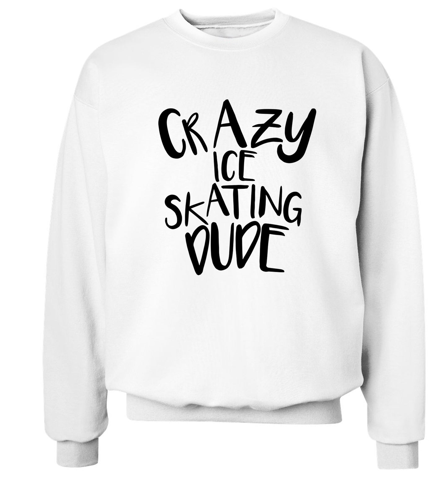 Crazy ice skating dude Adult's unisexwhite Sweater 2XL