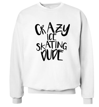 Crazy ice skating dude Adult's unisexwhite Sweater 2XL