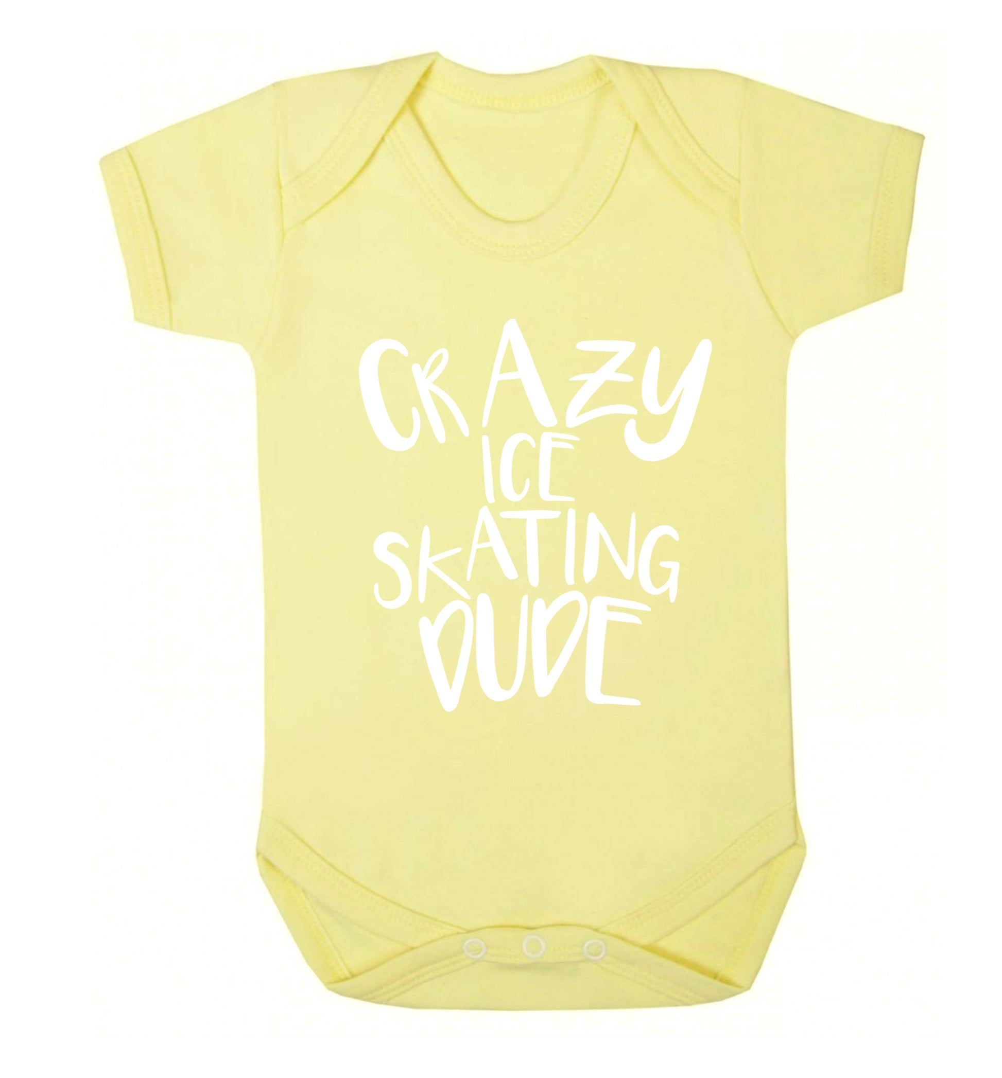 Crazy ice skating dude Baby Vest pale yellow 18-24 months