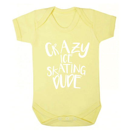 Crazy ice skating dude Baby Vest pale yellow 18-24 months