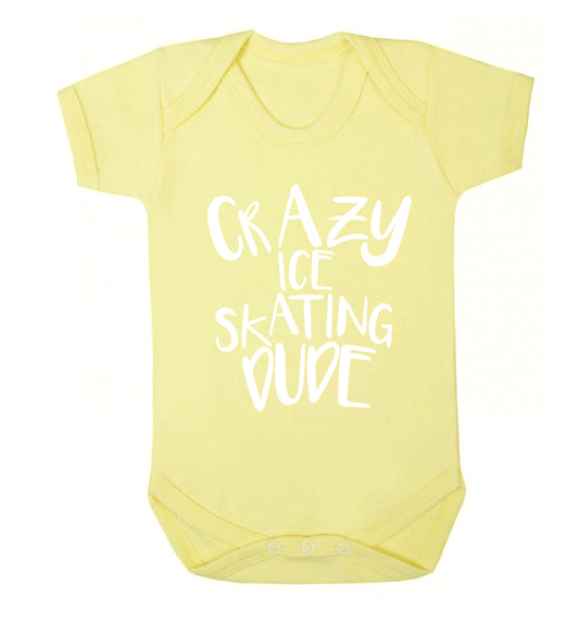Crazy ice skating dude Baby Vest pale yellow 18-24 months