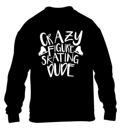 Crazy figure skating dude children's black sweater 12-14 Years