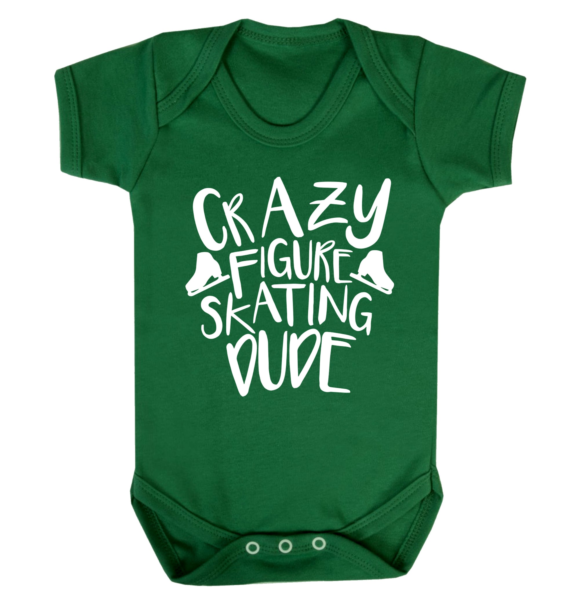 Crazy figure skating dude Baby Vest green 18-24 months