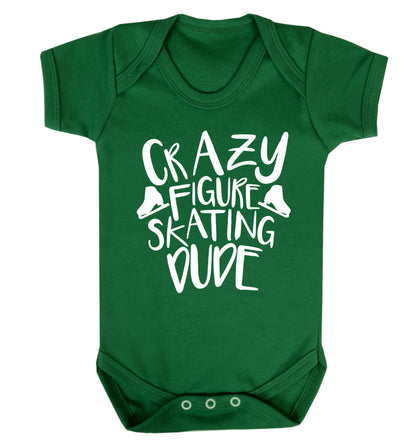 Crazy figure skating dude Baby Vest green 18-24 months