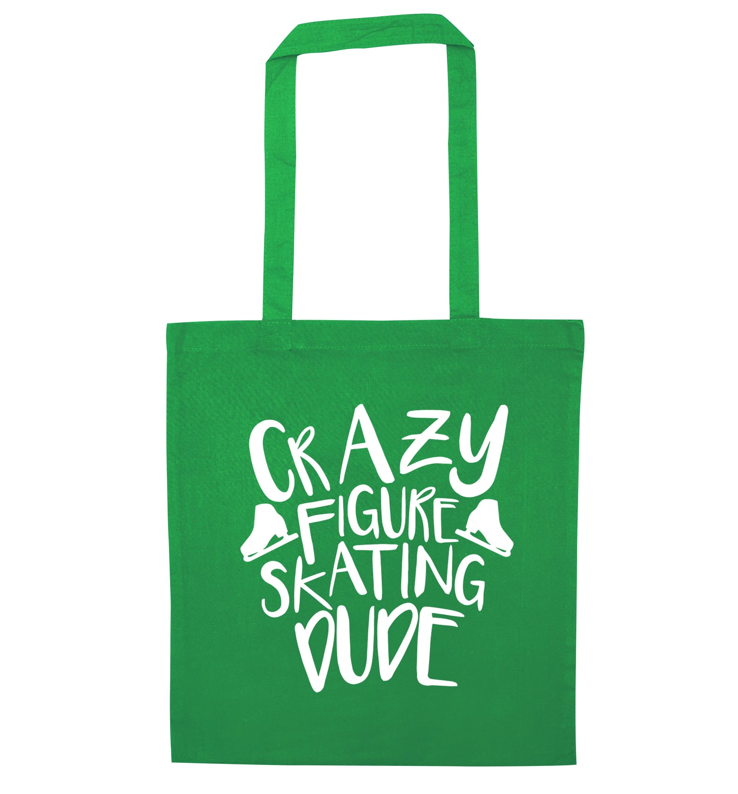 Crazy figure skating dude green tote bag