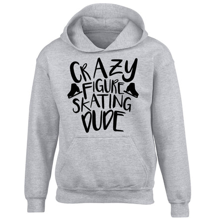 Crazy figure skating dude children's grey hoodie 12-14 Years