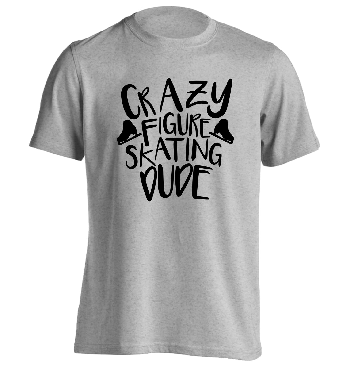 Crazy figure skating dude adults unisexgrey Tshirt 2XL