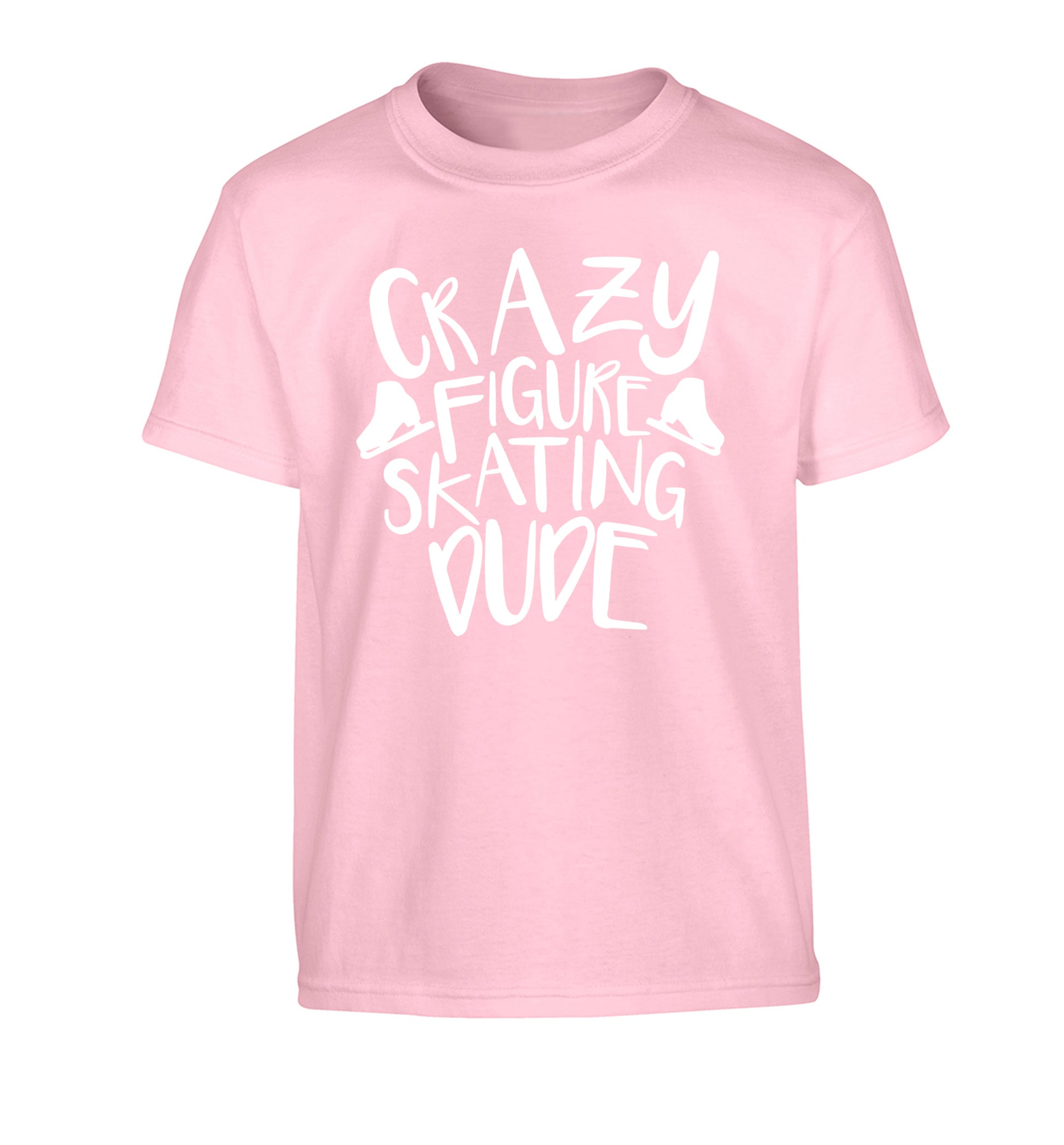 Crazy figure skating dude Children's light pink Tshirt 12-14 Years