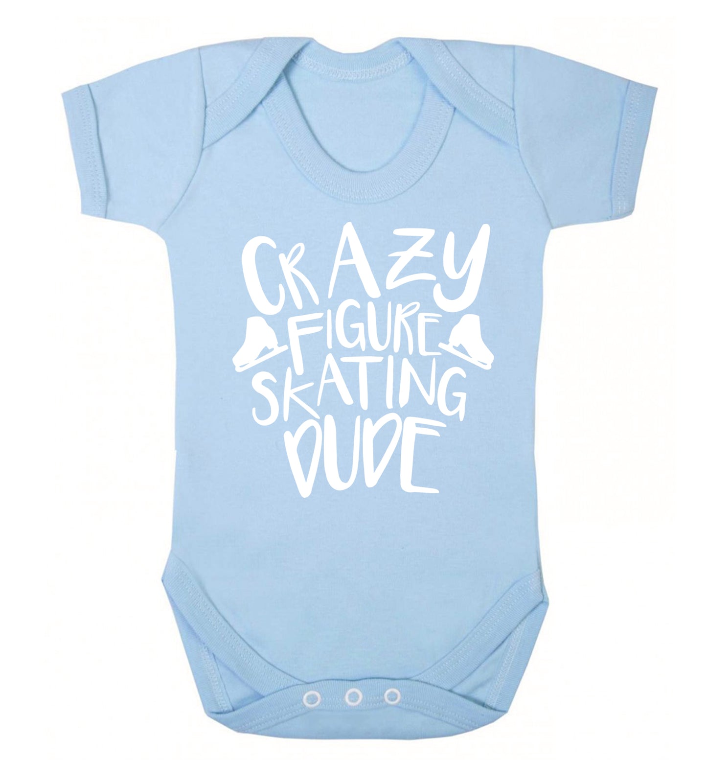 Crazy figure skating dude Baby Vest pale blue 18-24 months