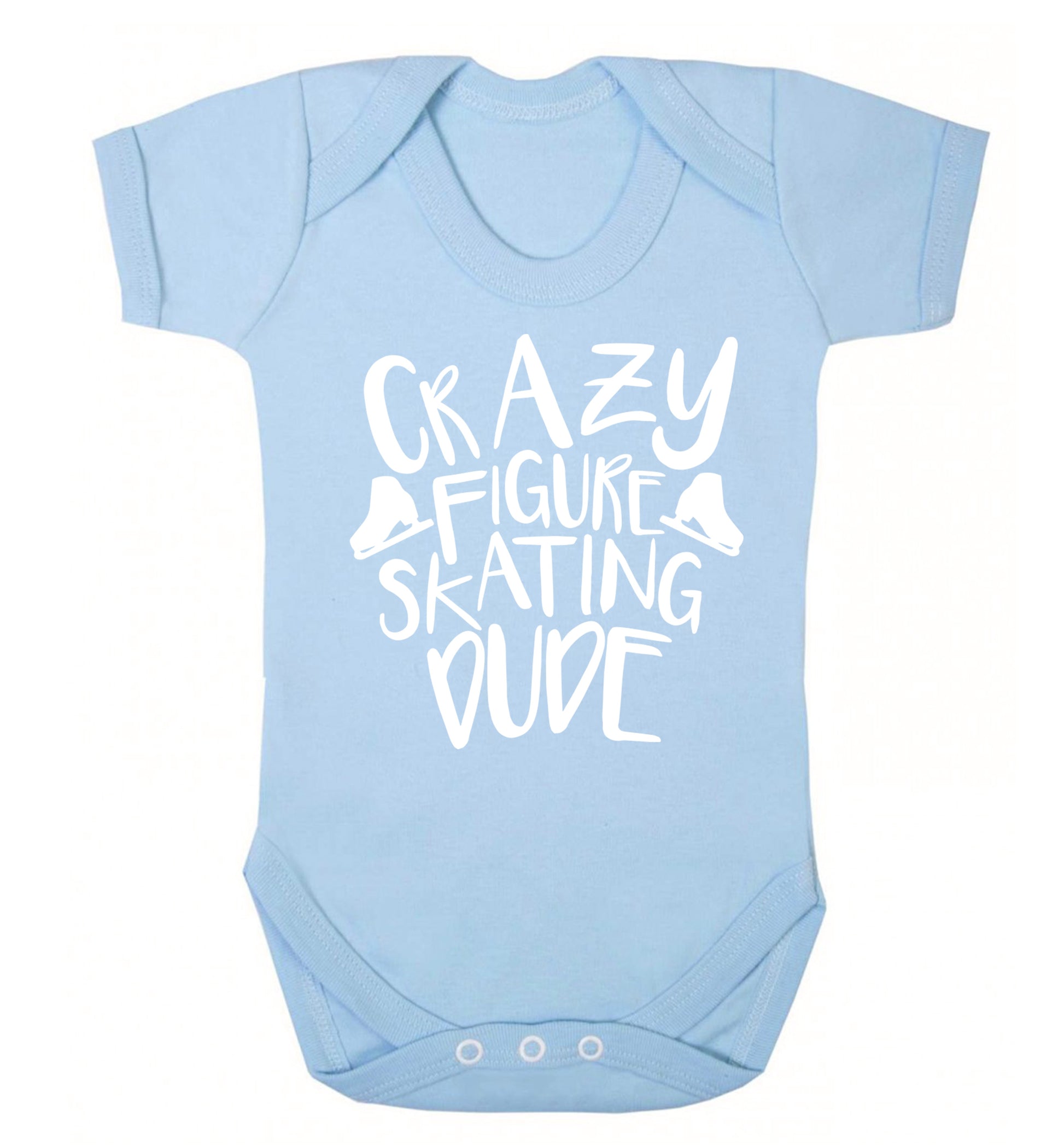 Crazy figure skating dude Baby Vest pale blue 18-24 months