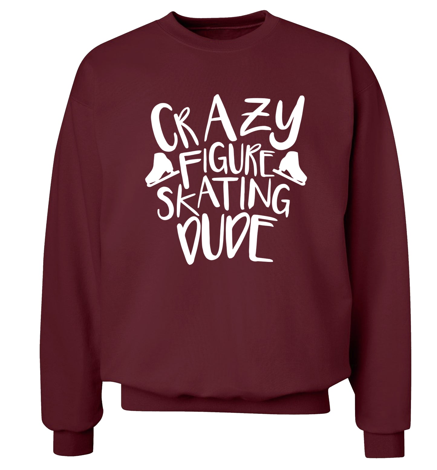 Crazy figure skating dude Adult's unisexmaroon Sweater 2XL