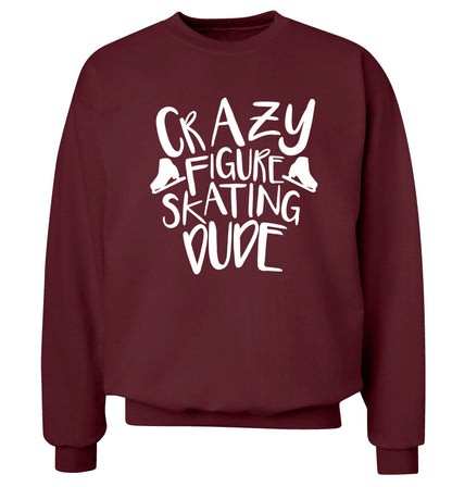 Crazy figure skating dude Adult's unisexmaroon Sweater 2XL