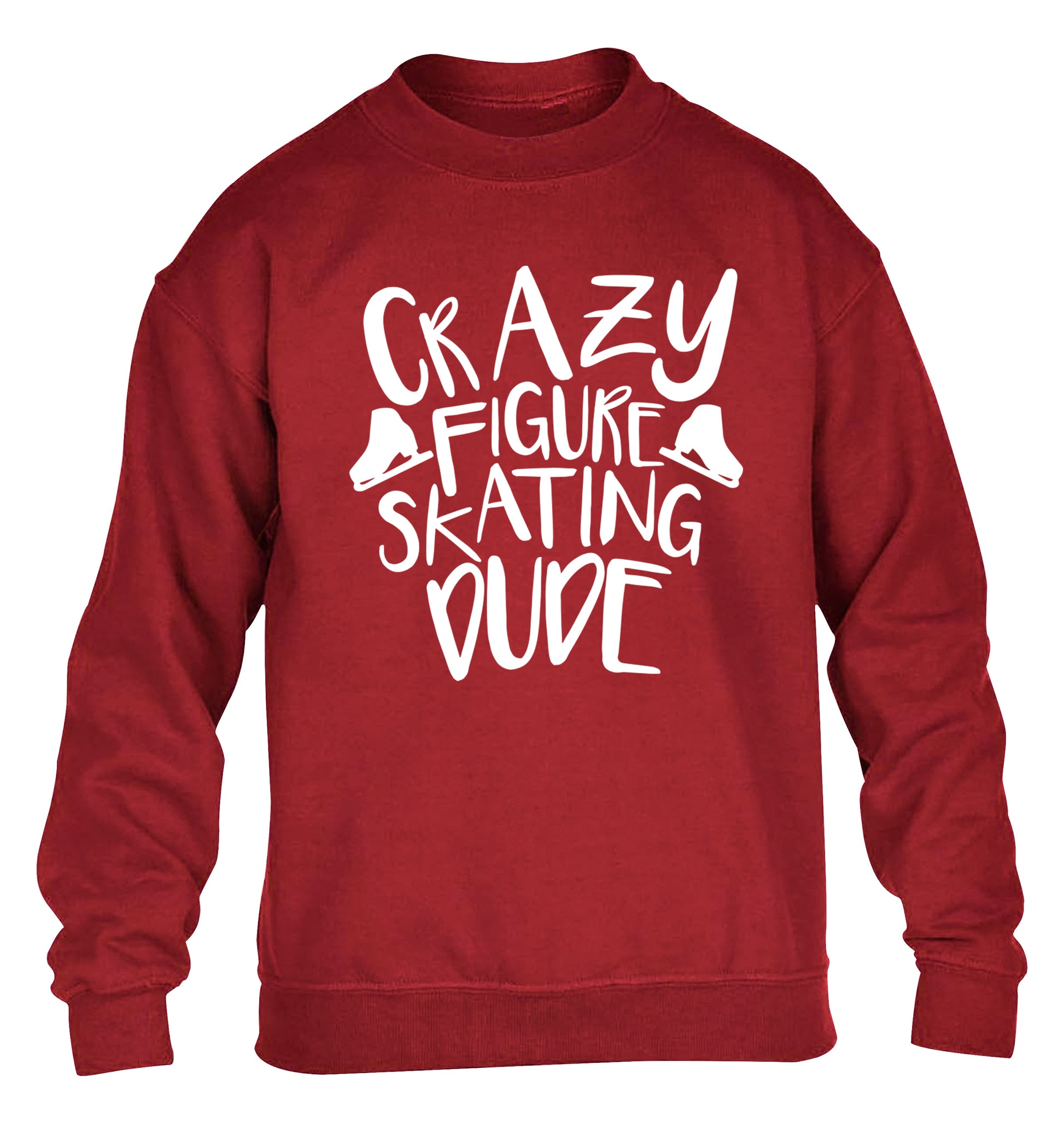 Crazy figure skating dude children's grey sweater 12-14 Years