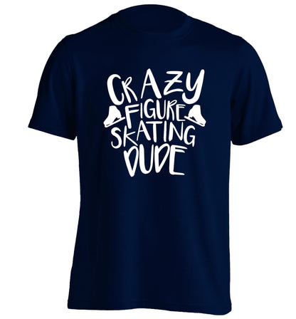Crazy figure skating dude adults unisexnavy Tshirt 2XL