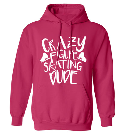 Crazy figure skating dude adults unisexpink hoodie 2XL