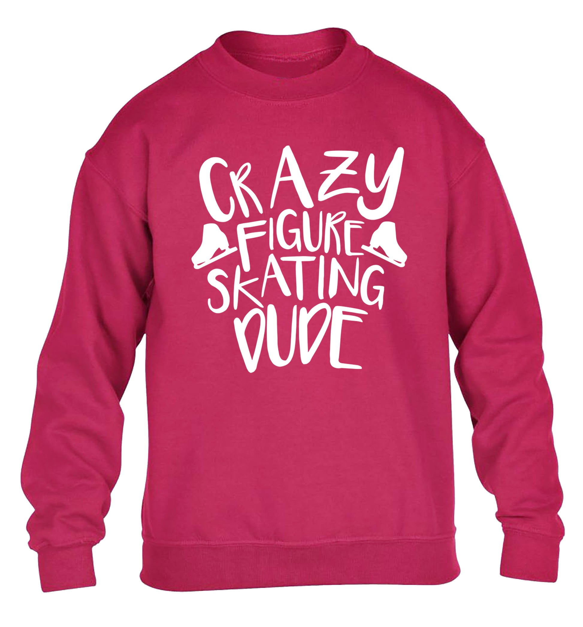 Crazy figure skating dude children's pink sweater 12-14 Years