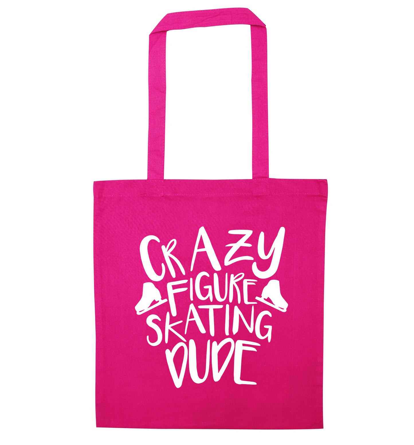Crazy figure skating dude pink tote bag