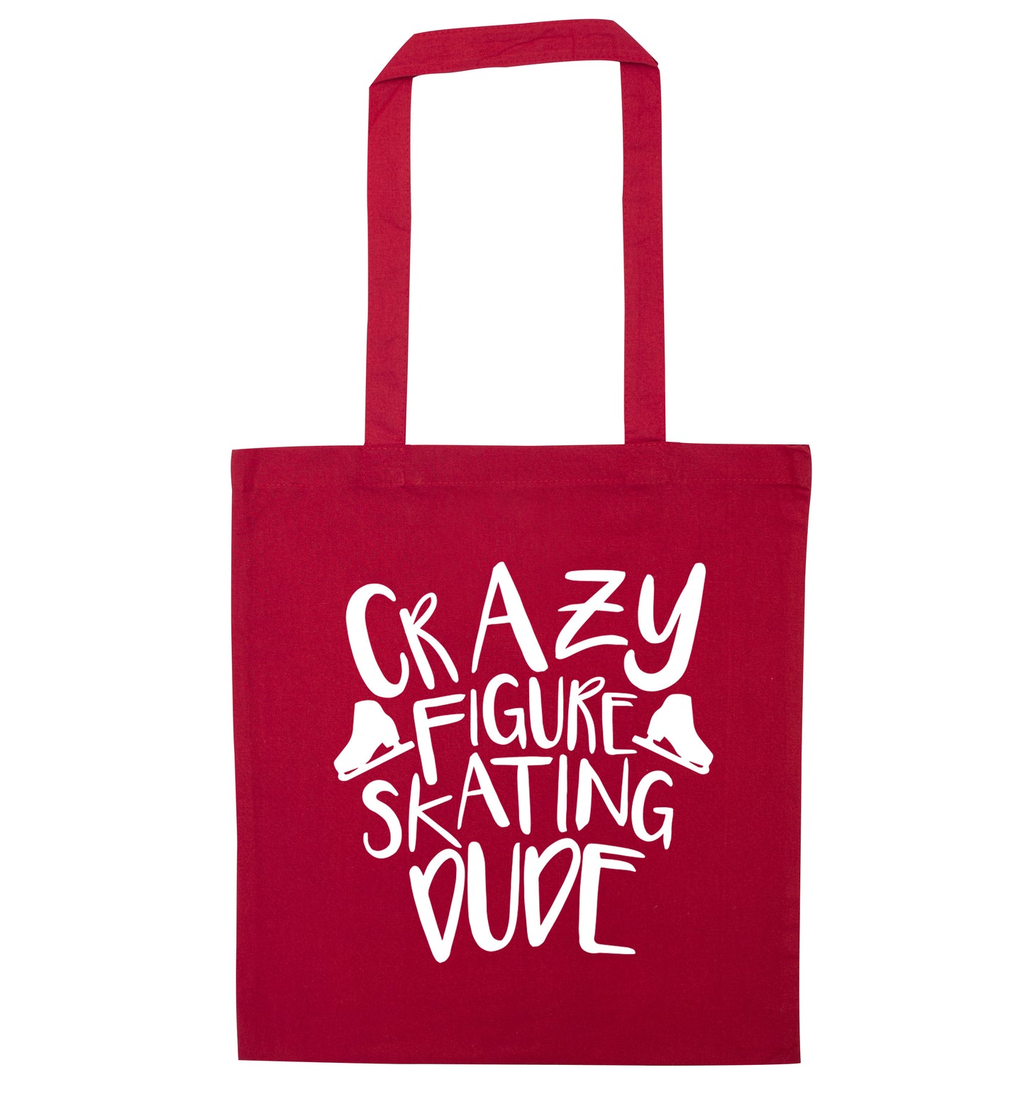 Crazy figure skating dude red tote bag