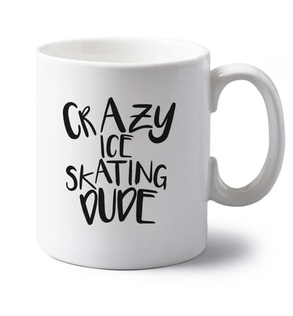 Crazy figure skating dude left handed white ceramic mug 
