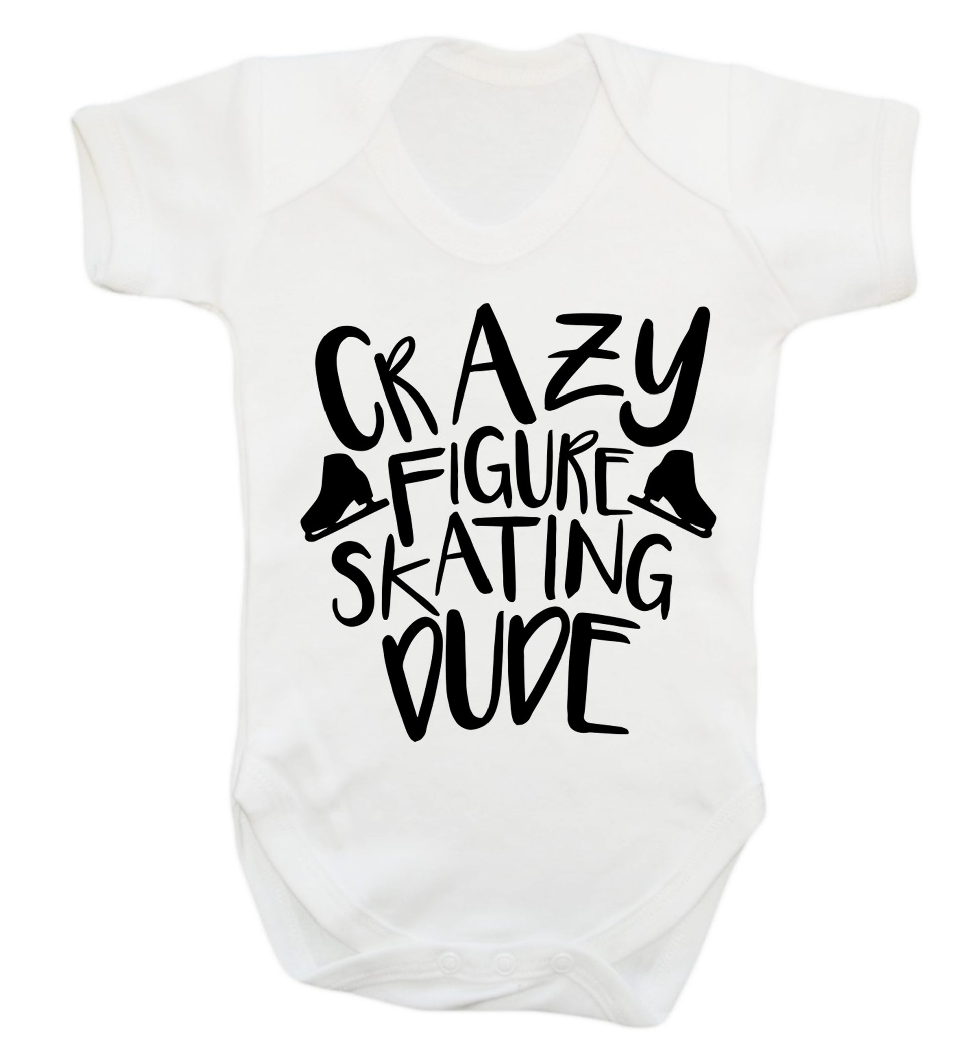 Crazy figure skating dude Baby Vest white 18-24 months
