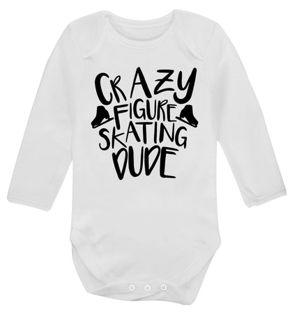 Crazy figure skating dude Baby Vest long sleeved white 6-12 months
