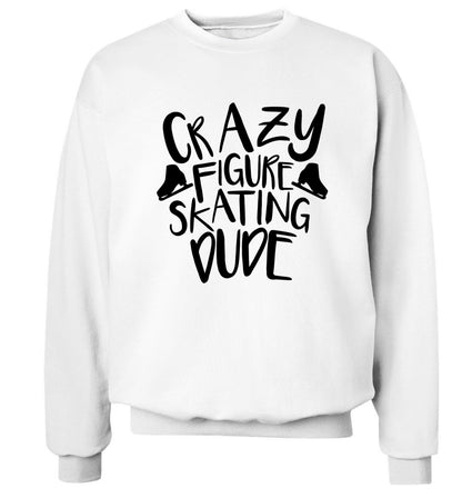 Crazy figure skating dude Adult's unisexwhite Sweater 2XL