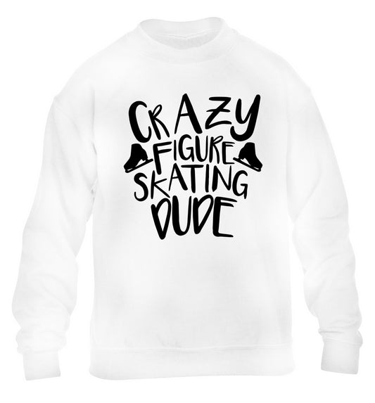 Crazy figure skating dude children's white sweater 12-14 Years
