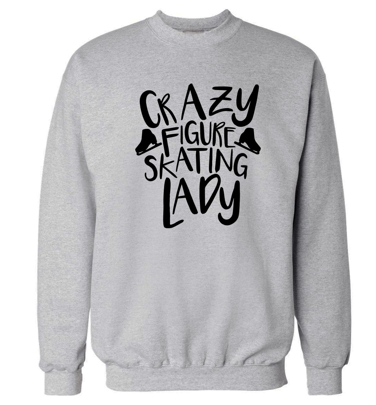 Crazy figure skating lady Adult's unisexgrey Sweater 2XL