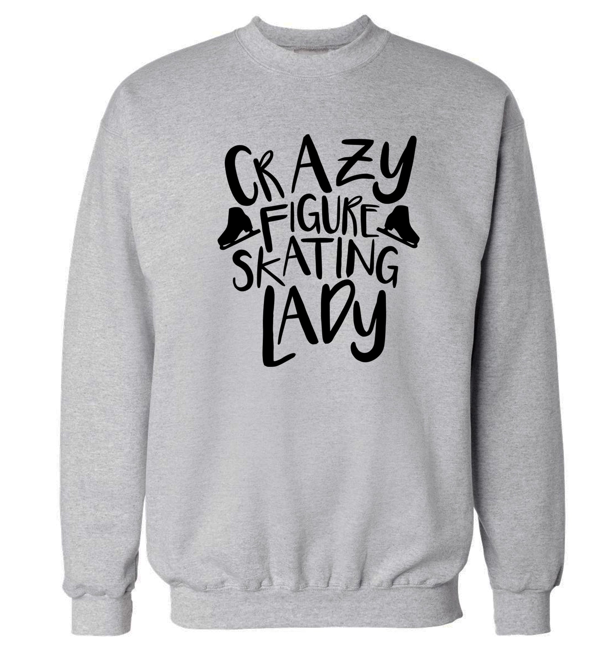 Crazy figure skating lady Adult's unisexgrey Sweater 2XL