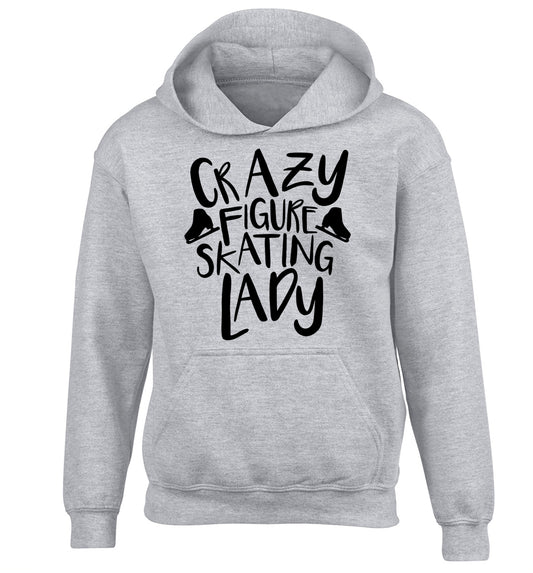 Crazy figure skating lady children's grey hoodie 12-14 Years