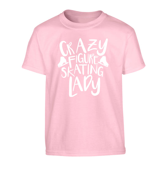 Crazy figure skating lady Children's light pink Tshirt 12-14 Years