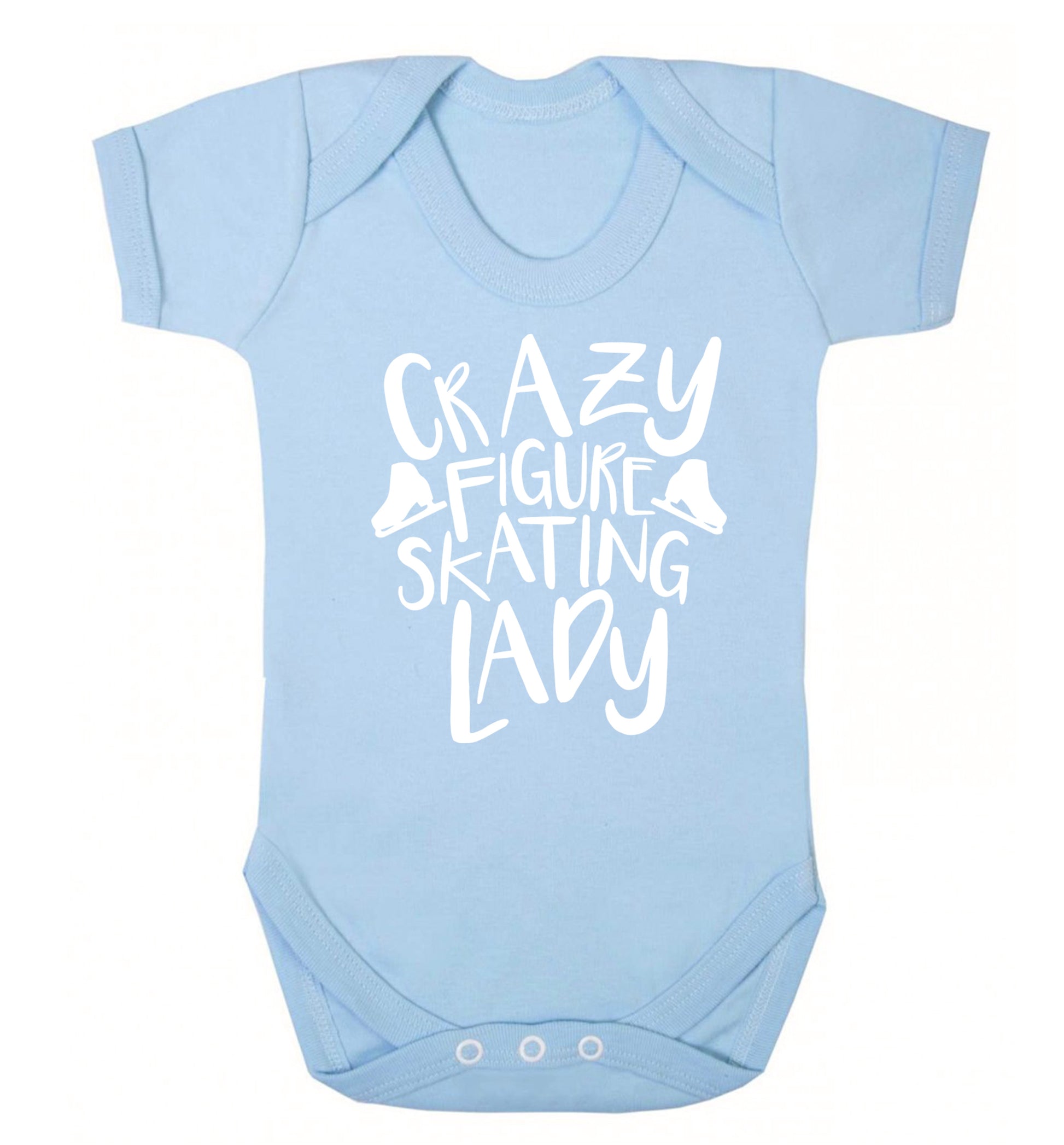 Crazy figure skating lady Baby Vest pale blue 18-24 months