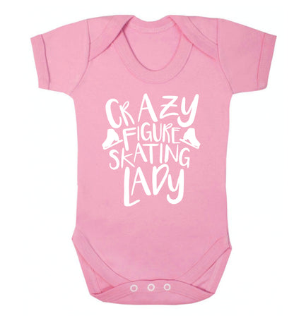 Crazy figure skating lady Baby Vest pale pink 18-24 months