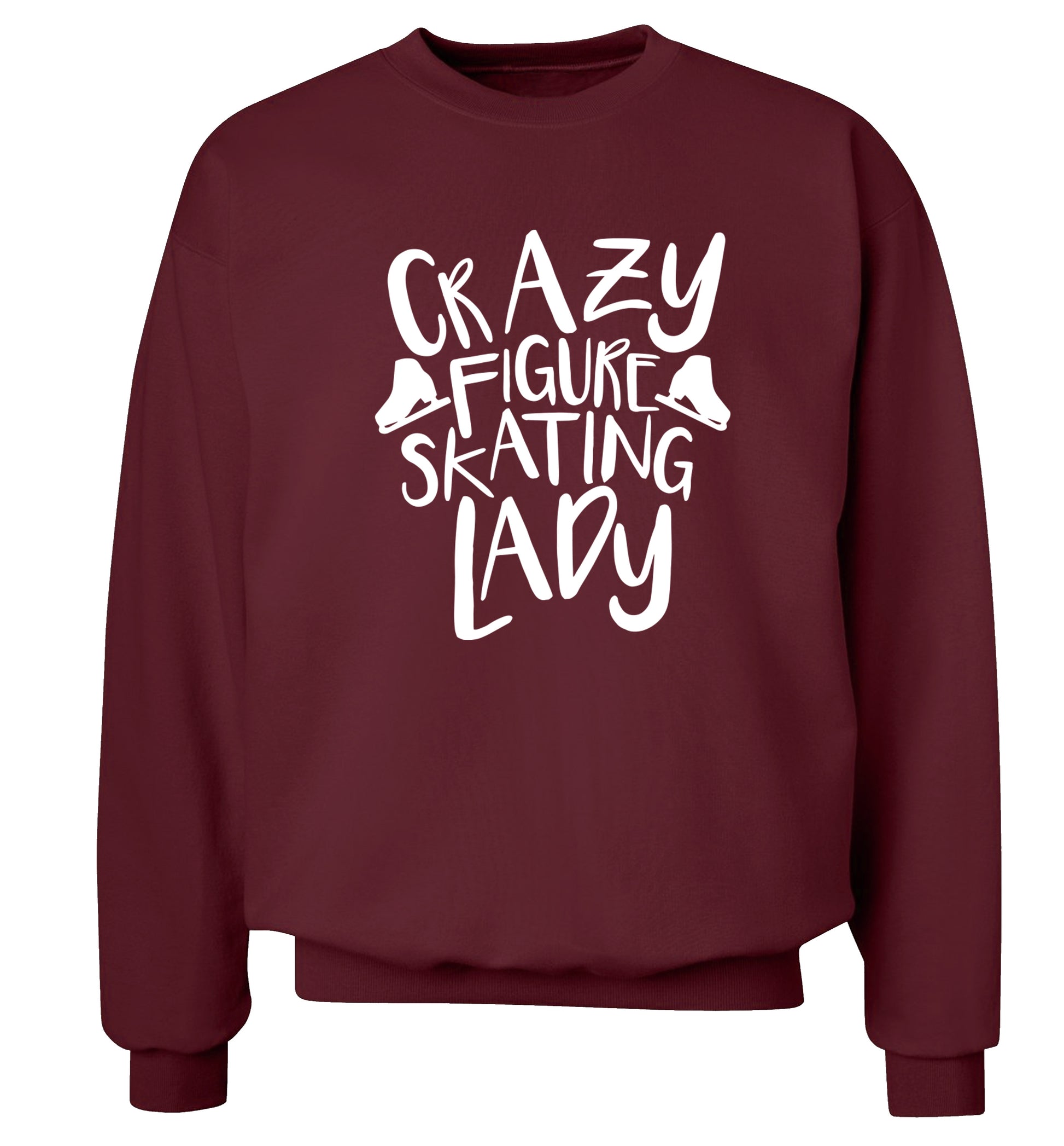Crazy figure skating lady Adult's unisexmaroon Sweater 2XL