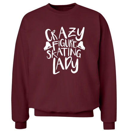 Crazy figure skating lady Adult's unisexmaroon Sweater 2XL