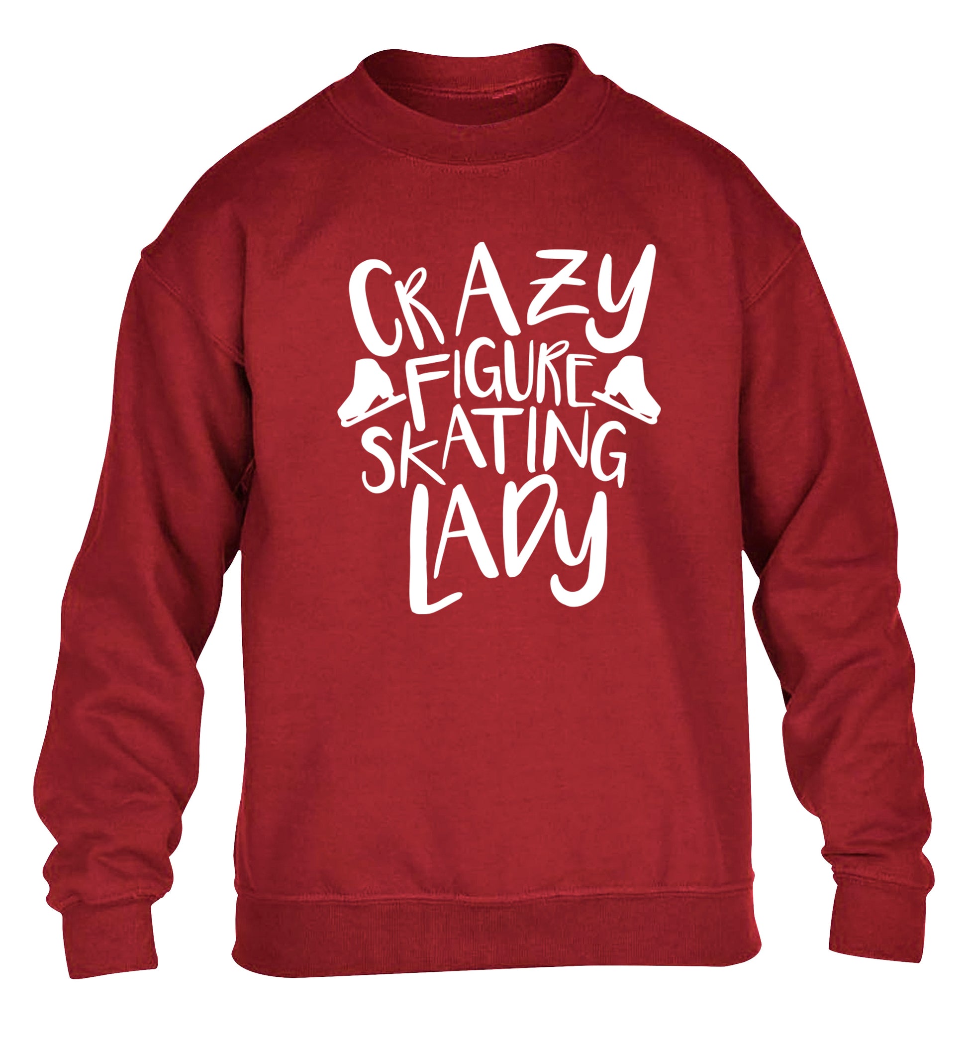 Crazy figure skating lady children's grey sweater 12-14 Years