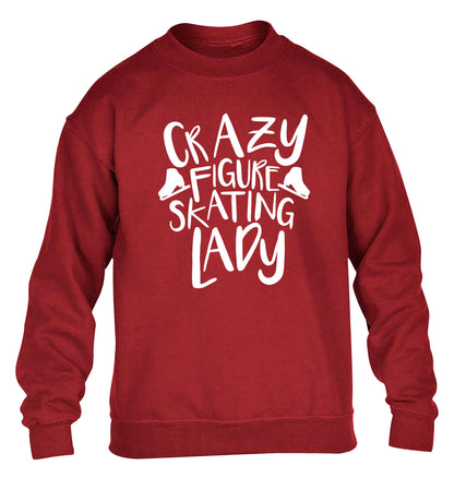 Crazy figure skating lady children's grey sweater 12-14 Years