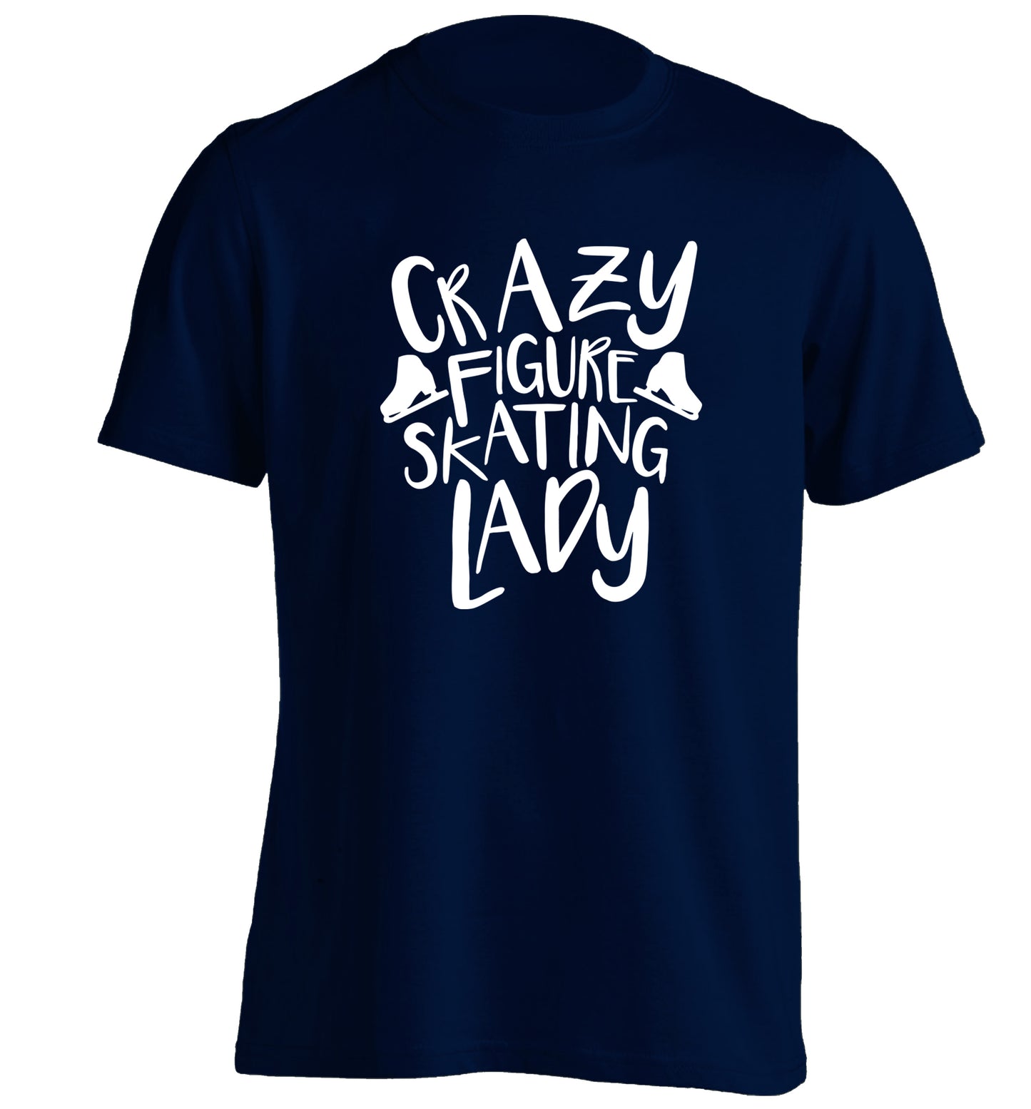 Crazy figure skating lady adults unisexnavy Tshirt 2XL