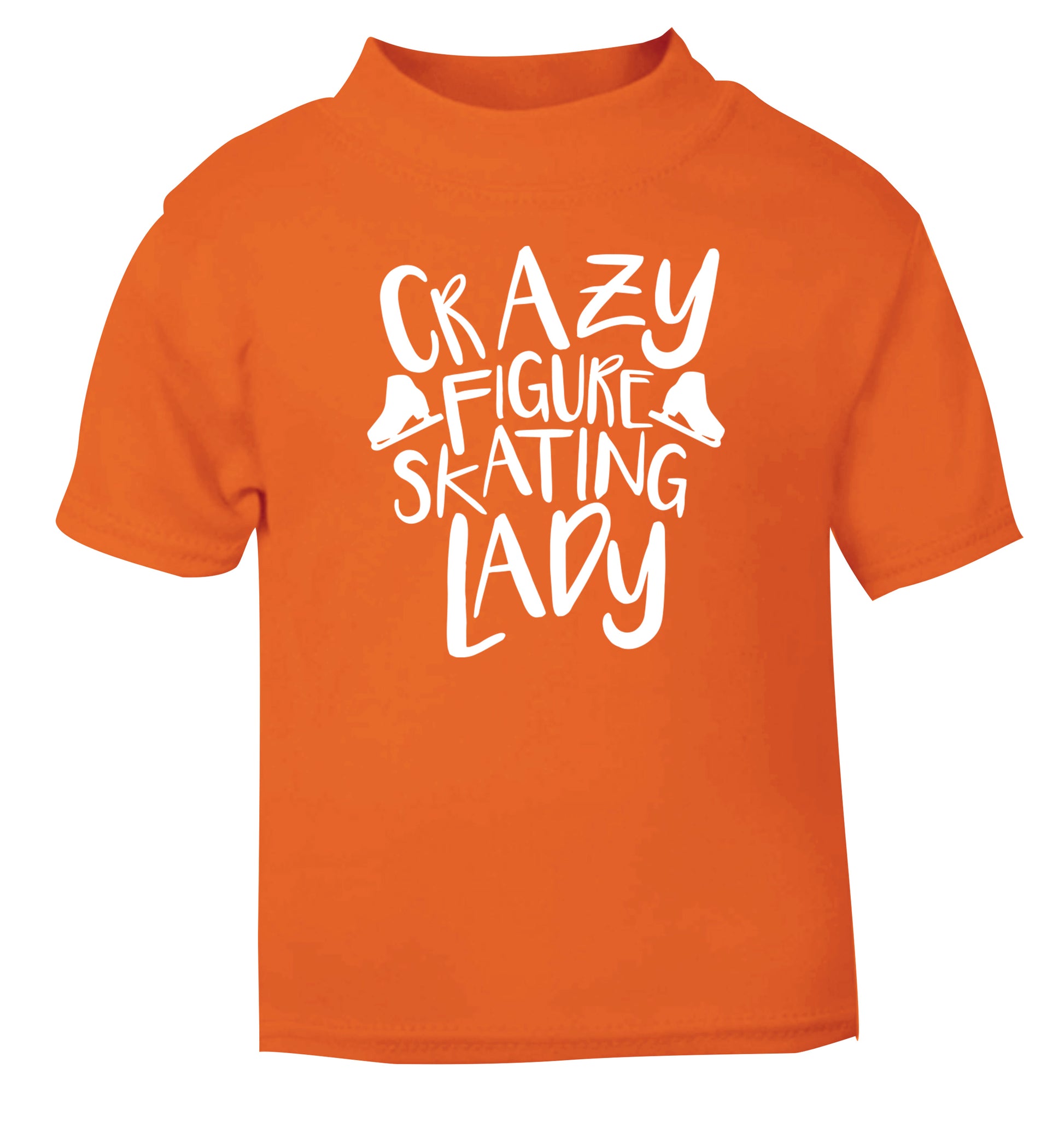 Crazy figure skating lady orange Baby Toddler Tshirt 2 Years