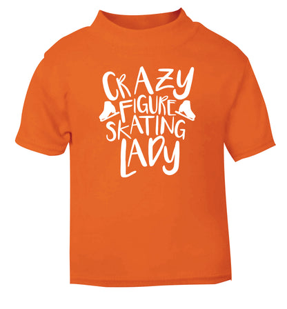 Crazy figure skating lady orange Baby Toddler Tshirt 2 Years