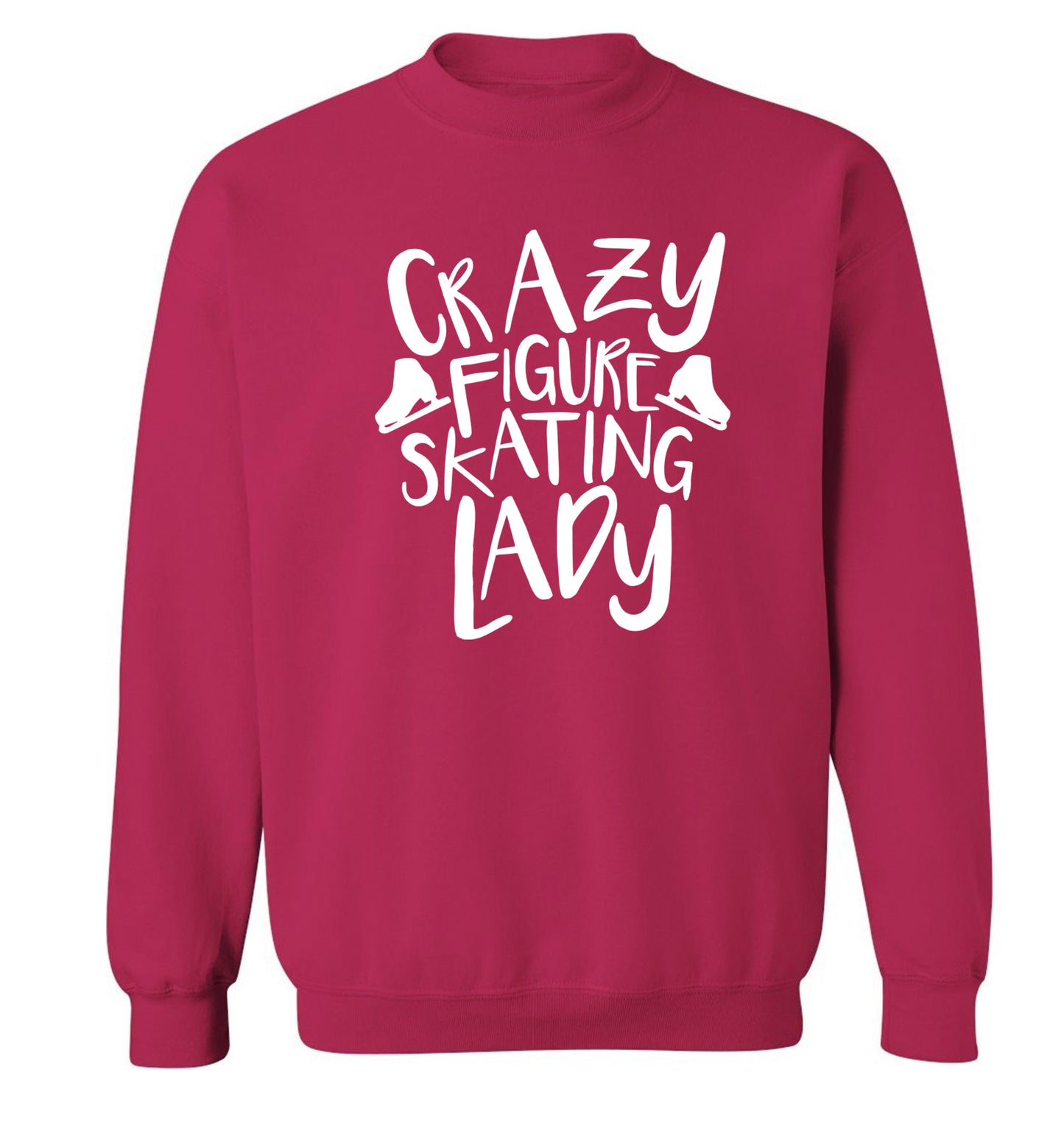 Crazy figure skating lady Adult's unisexpink Sweater 2XL